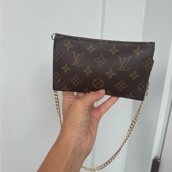 Louis Vuitton Monogram Toiletry Pouch on Chain Authentic LV Crossbody Clutch Bag - Picture 11 of 13